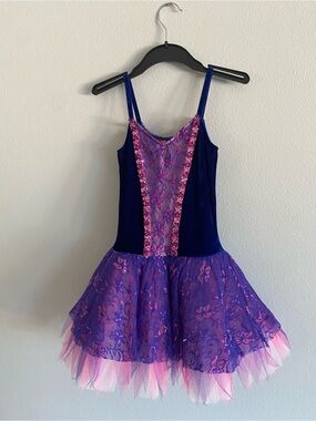 Girls Purple Sequin Tulle Dance Party Costume Dress